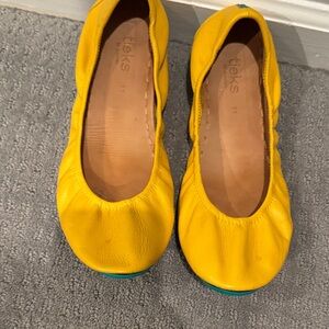 Tieks Vibrant Yellow Leather Flats